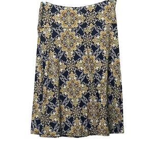 STITCH FIX COLETTE MALI BRUSHED KNIT SKIRT, WOMENS, XL, BLUE/YELLOW ABSTRACT